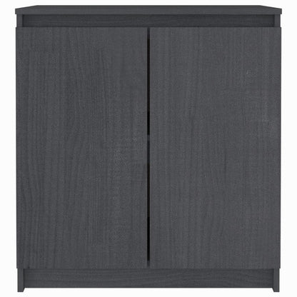 Credenza Grigia 60x36x65 cm in Legno Massello di Pino - homemem39