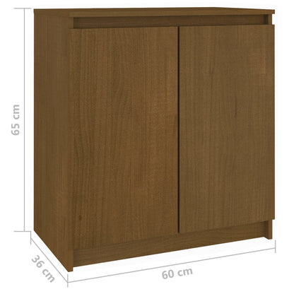 Credenza Marrone Miele 60x36x65 cm in Legno Massello di Pino - homemem39