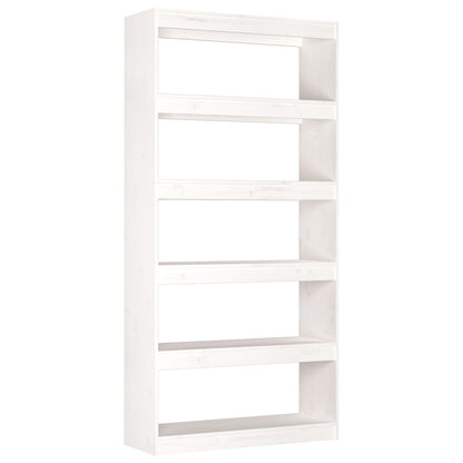 Libreria/Divisorio Bianco 80x30x167,4 cm Legno Massello di Pino - homemem39