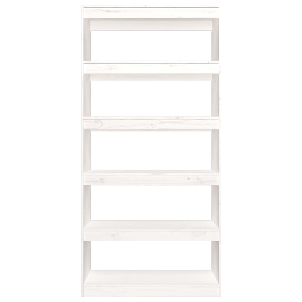 Libreria/Divisorio Bianco 80x30x167,4 cm Legno Massello di Pino - homemem39