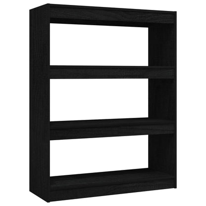 Libreria/Divisorio Nero 100x30x103 cm in Legno Massello di Pino - homemem39