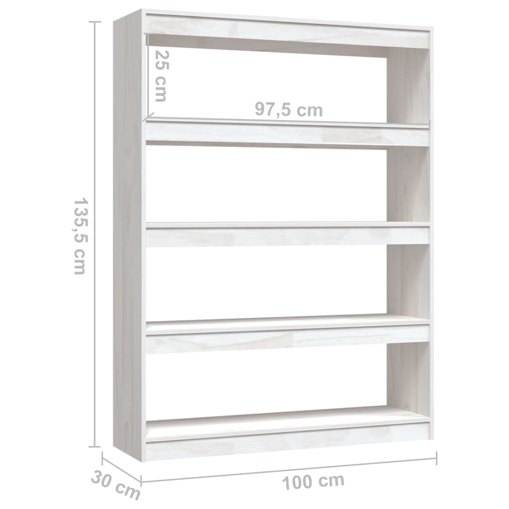 Libreria/Divisorio Bianco 100x30x135,5 cm in Legno di Pino - homemem39