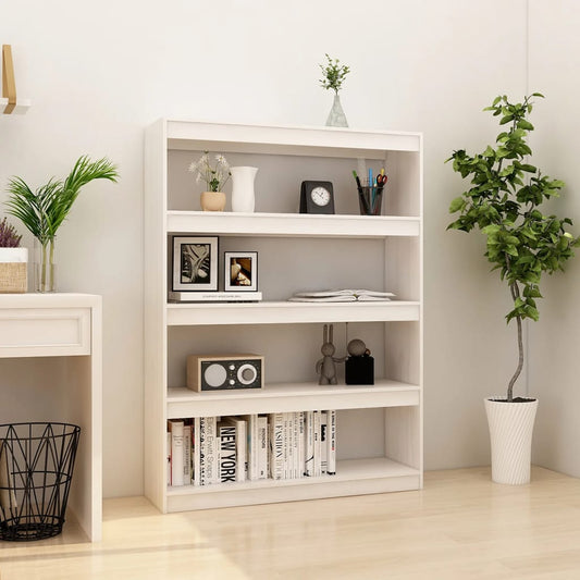 Libreria/Divisorio Bianco 100x30x135,5 cm in Legno di Pino - homemem39