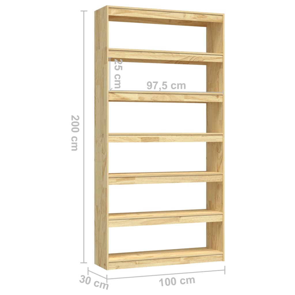 Libreria/Divisorio 100x30x200 cm Legno Massello di Pino - homemem39