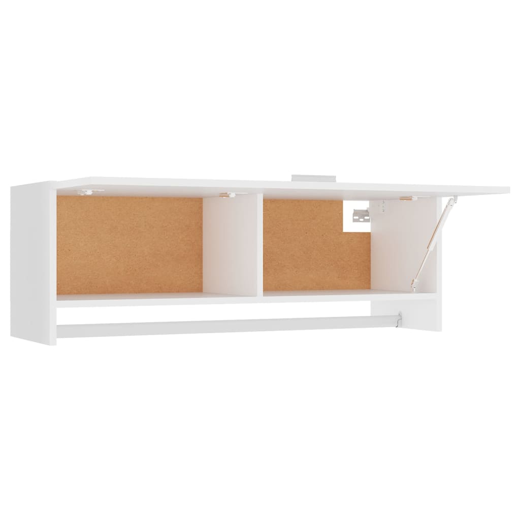 Armadio Bianco 100x32,5x35 cm in Legno Multistrato - homemem39