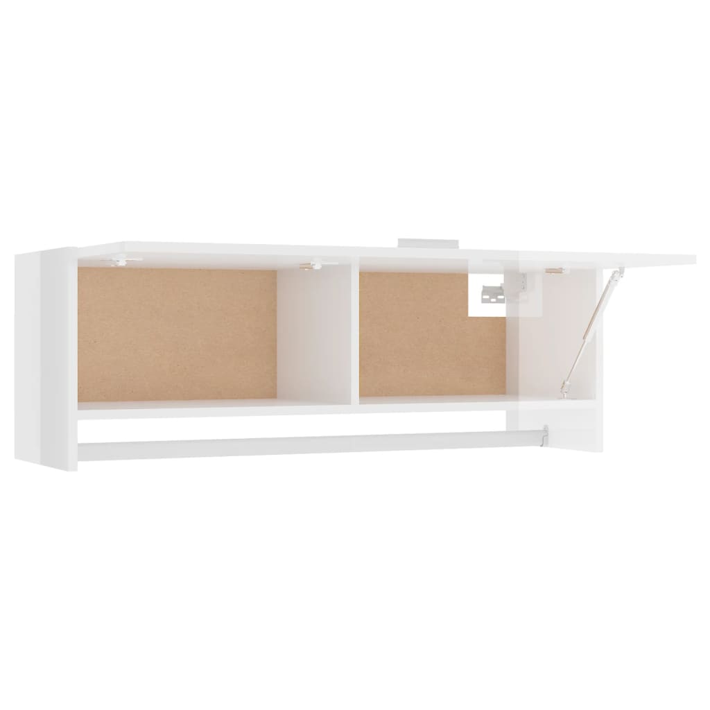 Armadio Bianco Lucido 100x32,5x35 cm in Truciolato - homemem39