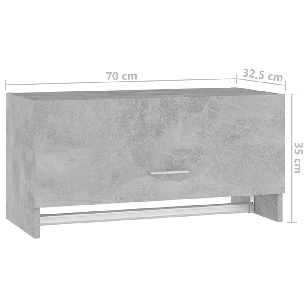 Armadio Grigio Cemento 70x32,5x35 cm in Truciolato - homemem39