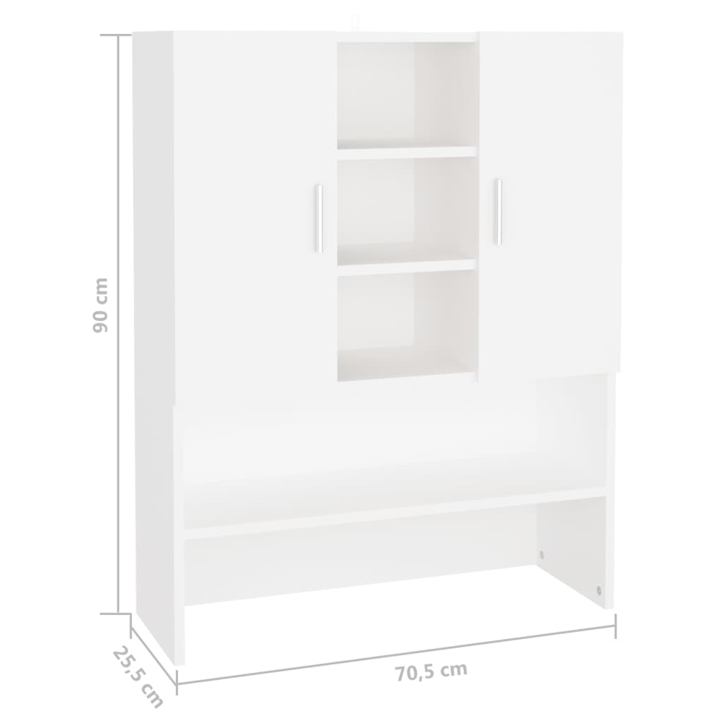 Mobile per Lavatrice Bianco 70,5x25,5x90 cm - homemem39