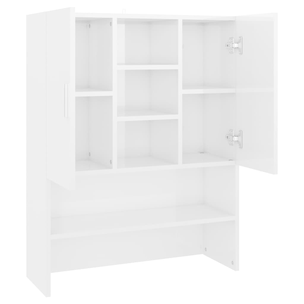 Mobile per Lavatrice Bianco Lucido 70,5x25,5x90 cm - homemem39