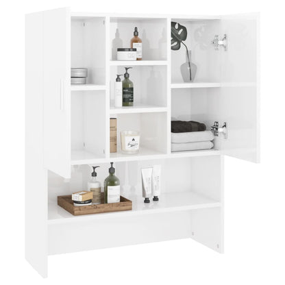 Mobile per Lavatrice Bianco Lucido 70,5x25,5x90 cm - homemem39