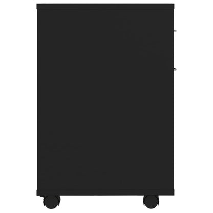 Mobiletto con Rotelle Nero 45x38x54 cm in Truciolato - homemem39