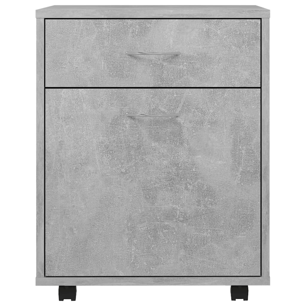 Mobiletto con Ruote Grigio Cemento 45x38x54cm Legno Multistrato - homemem39