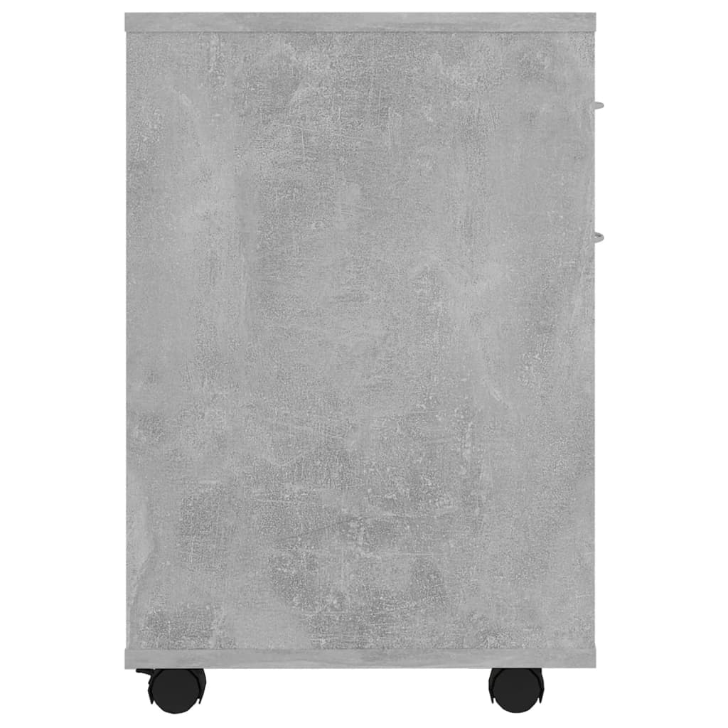 Mobiletto con Ruote Grigio Cemento 45x38x54cm Legno Multistrato - homemem39