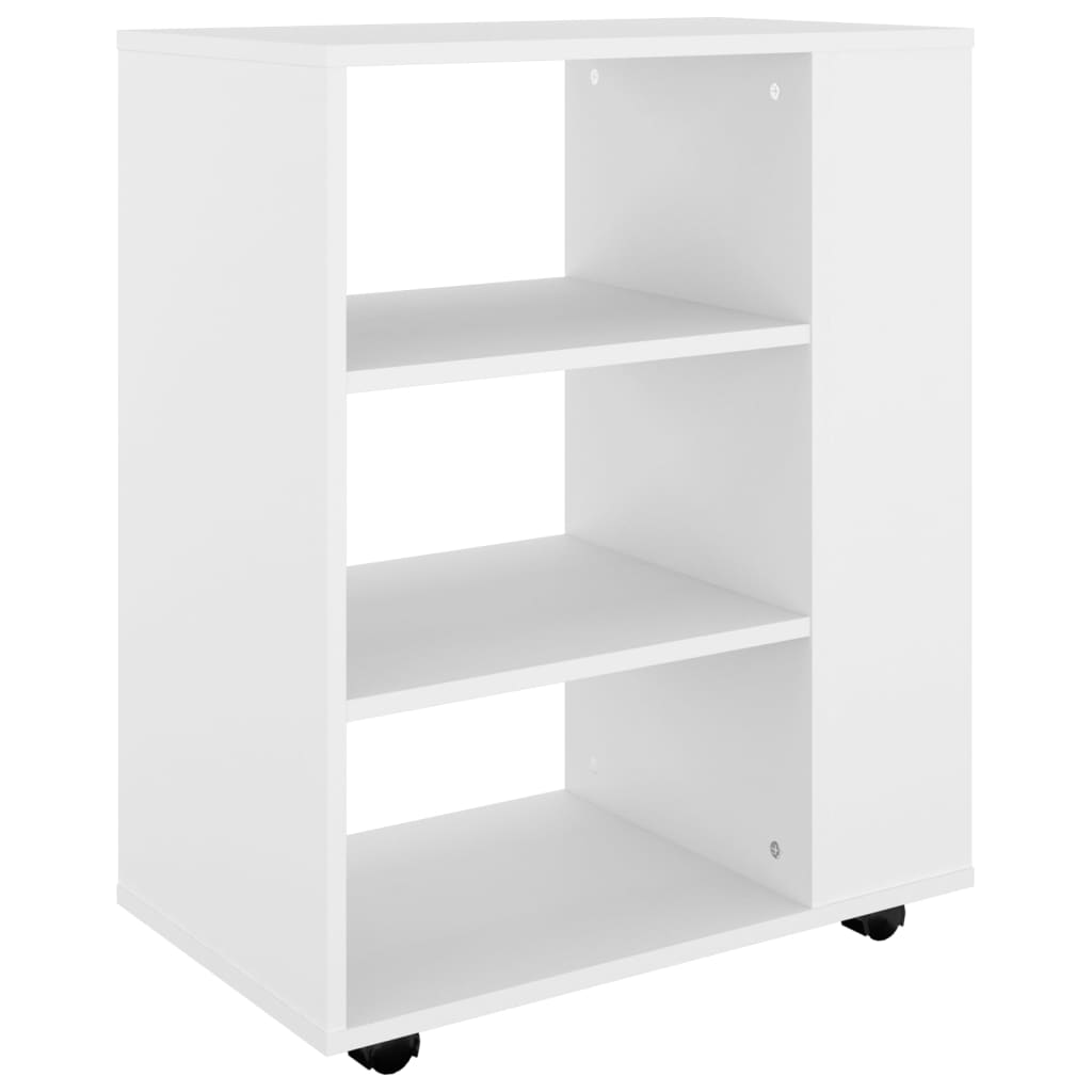 Mobiletto con Rotelle Bianco 60x35x75cm in Legno Ingegnerizzato - homemem39