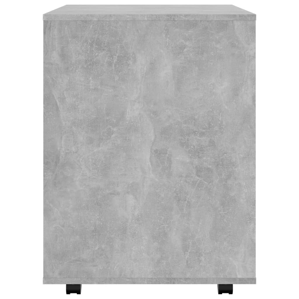 Mobiletto con Rotelle Grigio Cemento 60x53x72 cm in Truciolato - homemem39