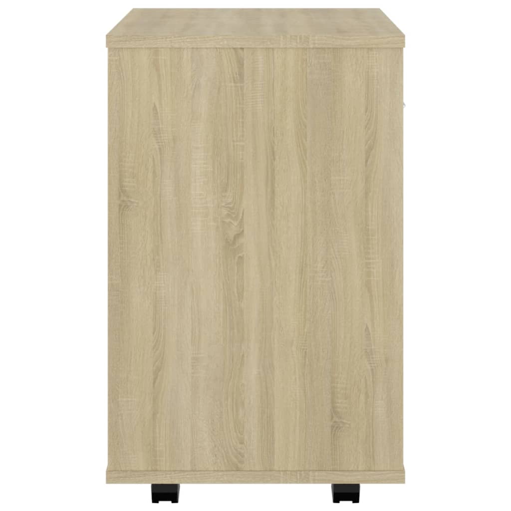 Mobiletto con Rotelle Rovere Sonoma 46x36x59 cm in Truciolato - homemem39