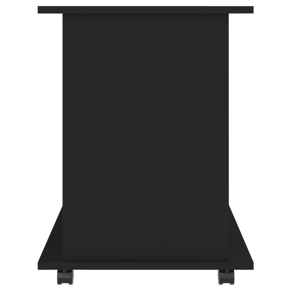 Mobiletto con Rotelle Nero 60x45x60 cm in Truciolato - homemem39