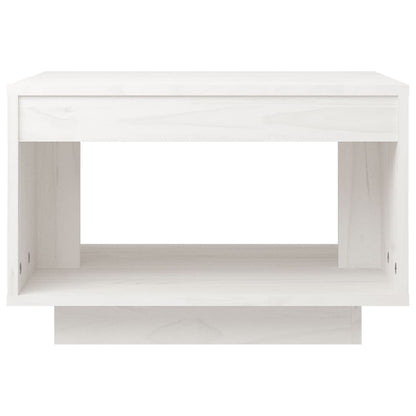 Tavolino da Salotto Bianco 50x50x33,5 cm Legno Massello di Pino - homemem39