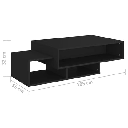 Tavolino da Salotto Nero 105x55x32 cm in Truciolato - homemem39