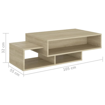 Tavolino da Salotto Rovere Sonoma 105x55x32 cm in Truciolato - homemem39