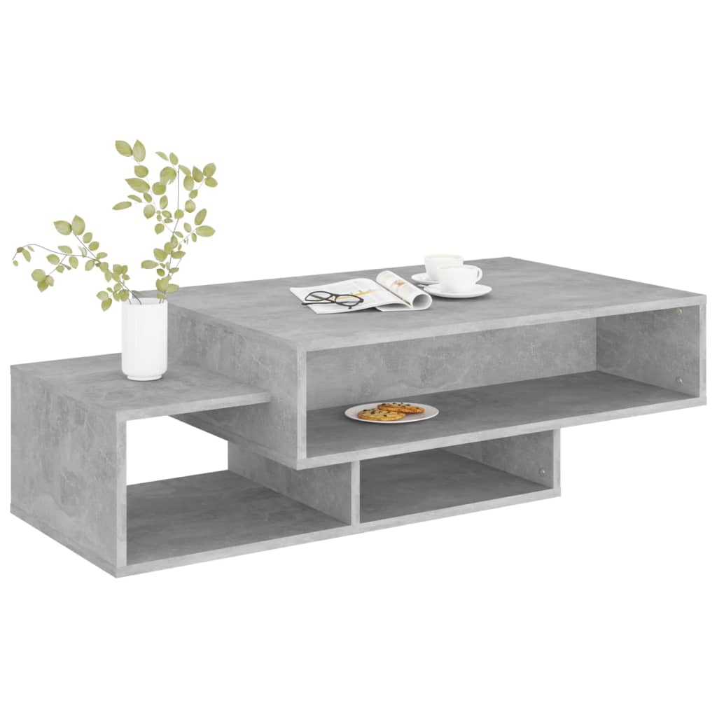 Tavolino da Salotto Grigio Cemento 105x55x32 cm in Truciolato - homemem39