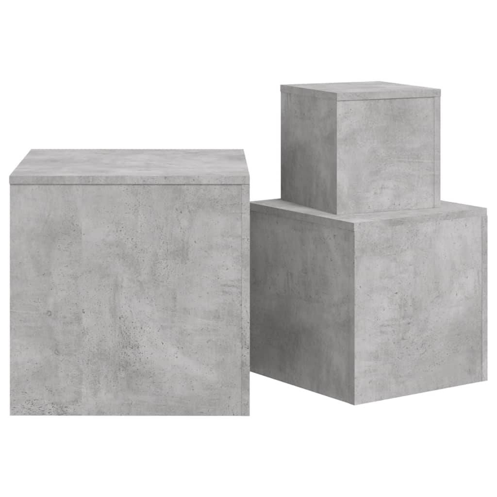 Tavolini 3 pz Grigio Cemento in Truciolato - homemem39