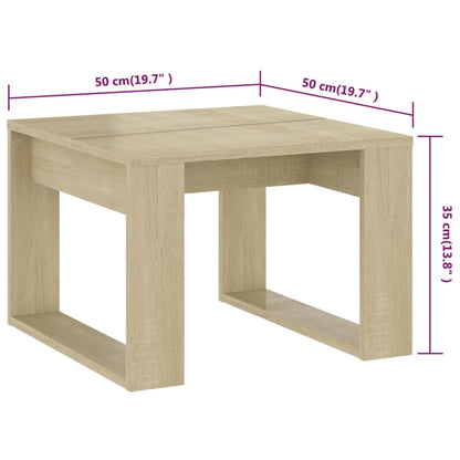 Tavolino di Servizio Rovere Sonoma 50x50x35 cm in Truciolato - homemem39
