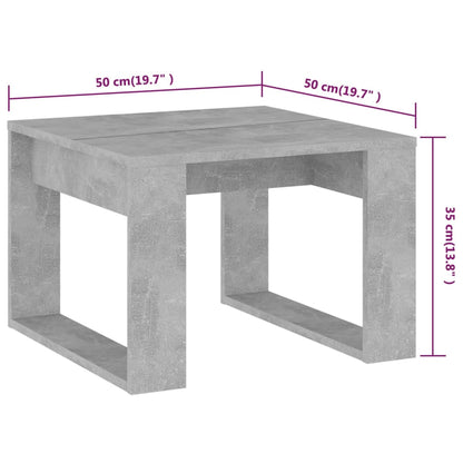 Tavolino Servizio Grigio Cemento 50x50x35 cm in Truciolato - homemem39