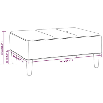 Poggiapiedi Crema 78x56x32 cm in Velluto - homemem39