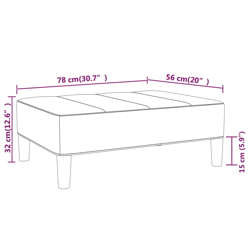 Poggiapiedi Crema 78x56x32 cm in Tessuto - homemem39