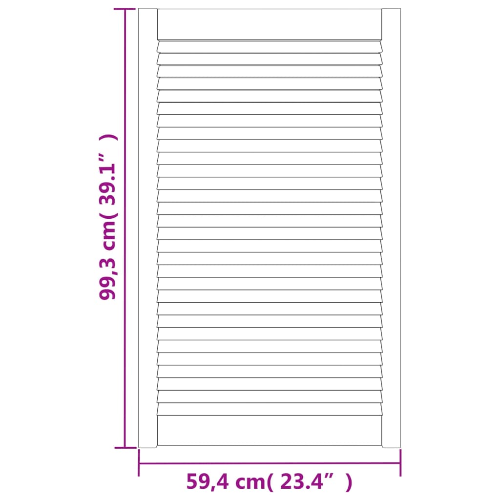 Ante a Lamelle Bianche 2 pz Bianche 99,3x59,4 cm Legno di Pino - homemem39