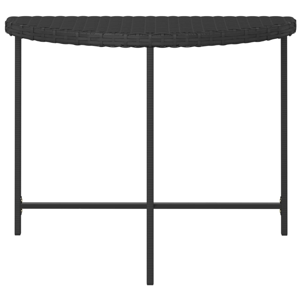 Tavolo da Giardino Nero 100x50x75 cm in Polyrattan - homemem39