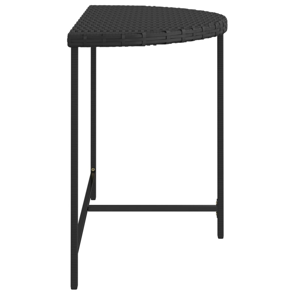 Tavolo da Giardino Nero 100x50x75 cm in Polyrattan - homemem39