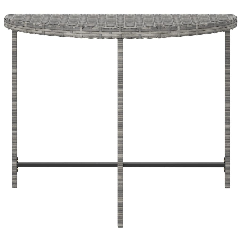 Tavolo da Giardino Grigio 100x50x75 cm in Polyrattan - homemem39