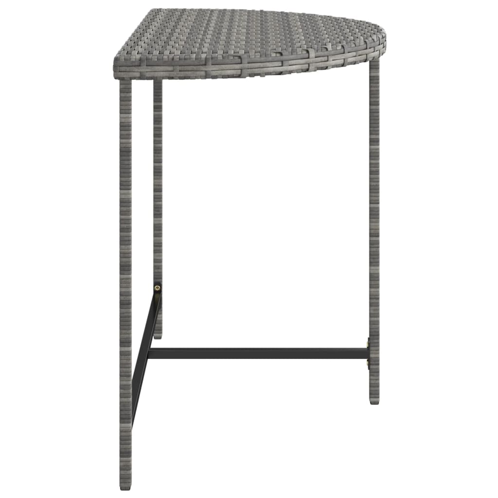 Tavolo da Giardino Grigio 100x50x75 cm in Polyrattan - homemem39