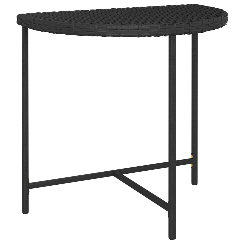 Tavolo da Giardino Nero 80x50x75 cm in Polyrattan - homemem39