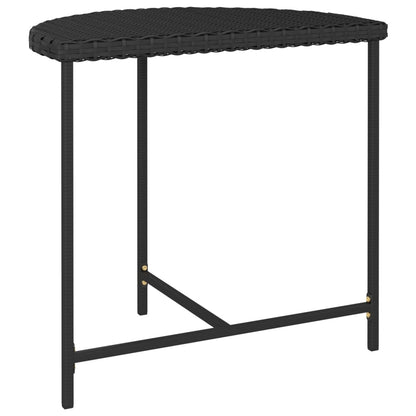 Tavolo da Giardino Nero 80x50x75 cm in Polyrattan - homemem39