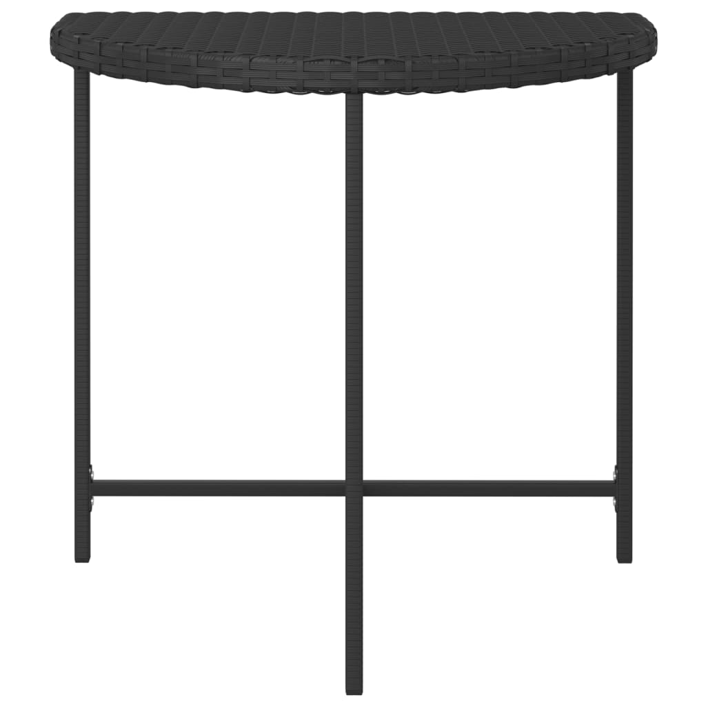 Tavolo da Giardino Nero 80x50x75 cm in Polyrattan - homemem39