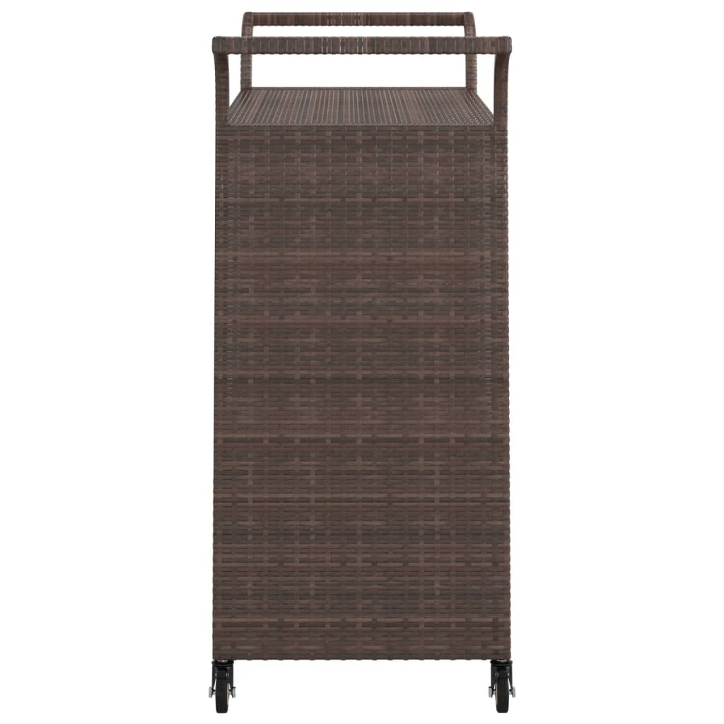 Carrello da Bar con Cassetto Marrone 100x45x97 cm in Polyrattan - homemem39