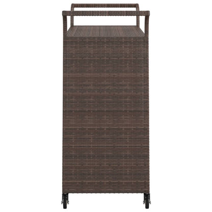 Carrello da Bar con Cassetto Marrone 100x45x97 cm in Polyrattan - homemem39