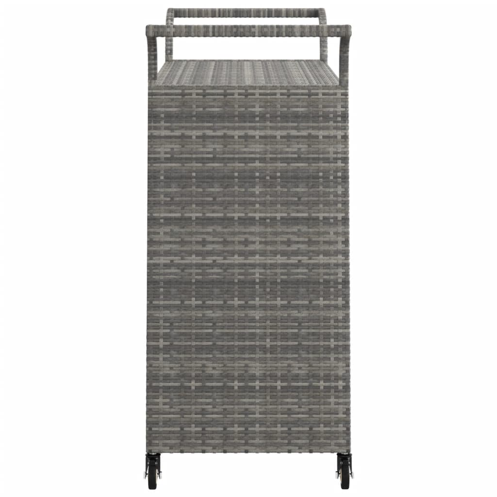 Carrello da Bar con Cassetto Grigio 100x45x97 cm in Polyrattan - homemem39