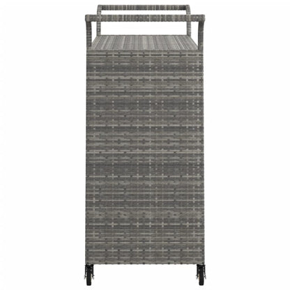 Carrello da Bar con Cassetto Grigio 100x45x97 cm in Polyrattan - homemem39