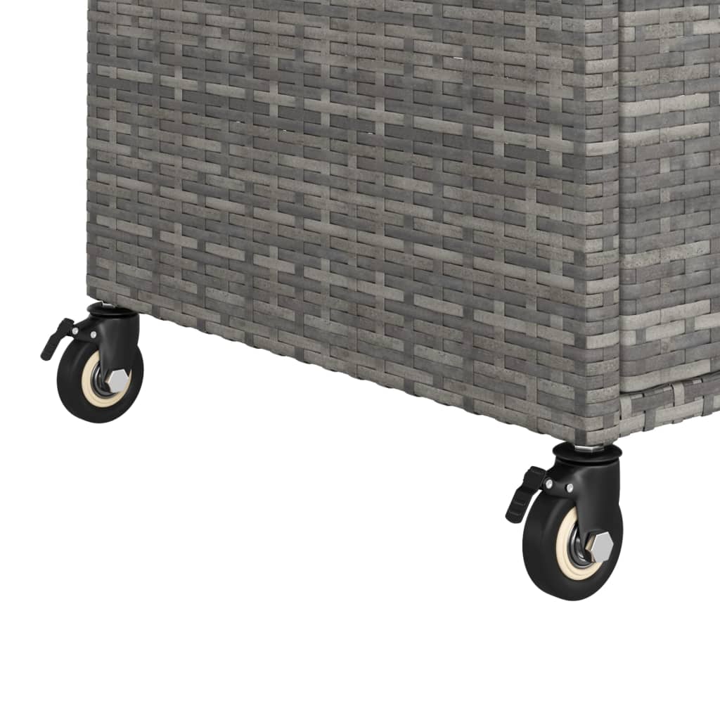 Carrello da Bar con Cassetto Grigio 100x45x97 cm in Polyrattan - homemem39