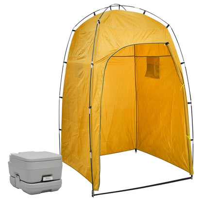 Toilette Portatile da Campeggio con Tenda 10+10 L - homemem39