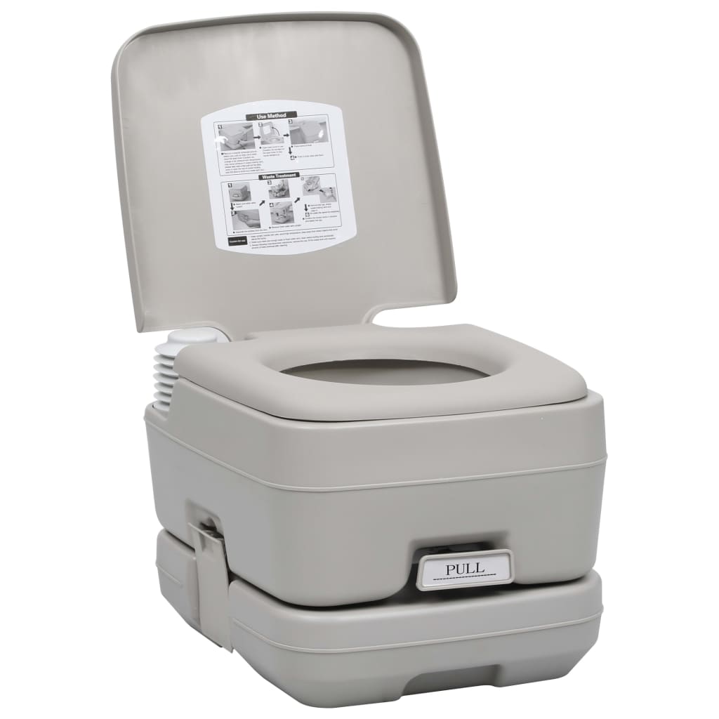 Toilette Portatile da Campeggio con Tenda 10+10 L - homemem39