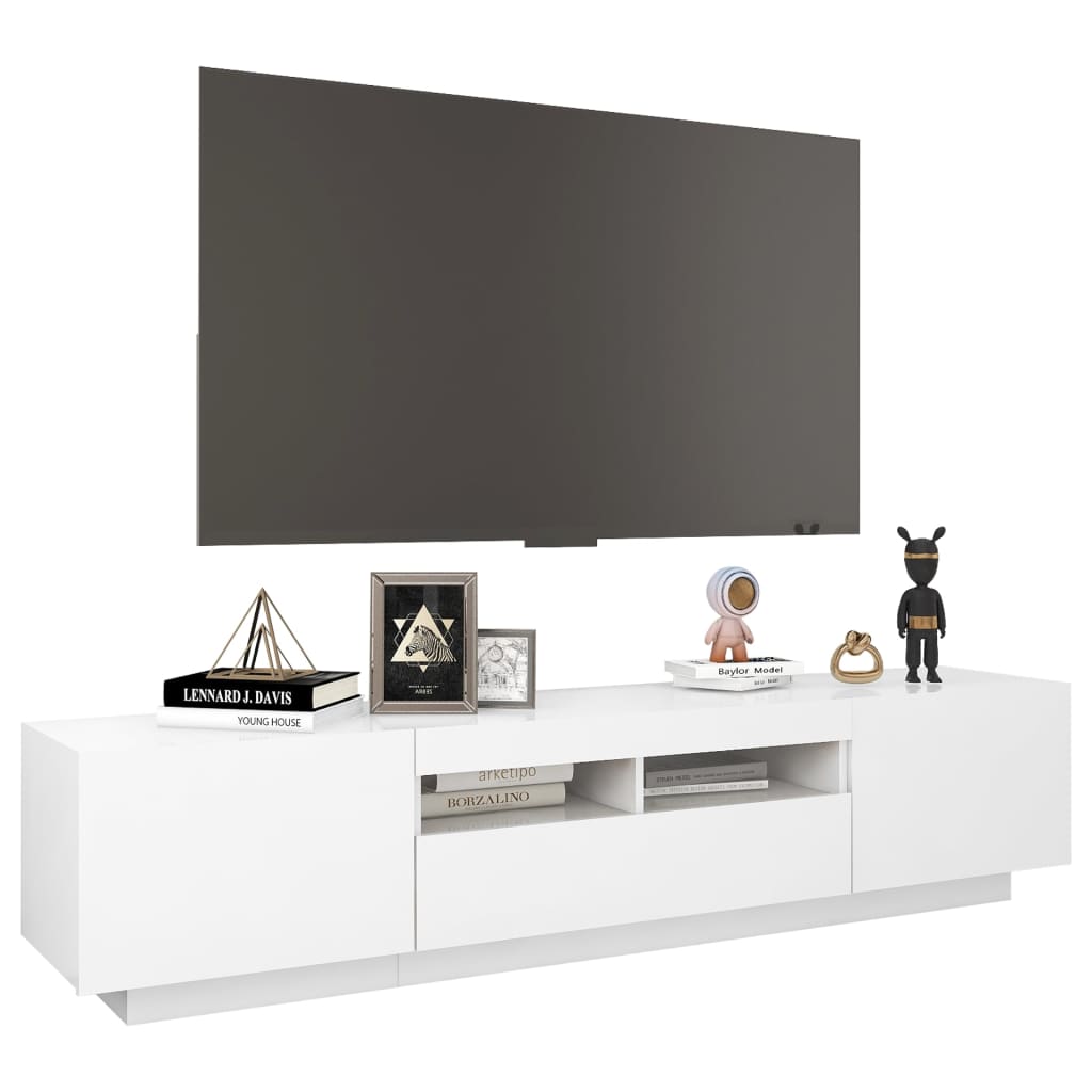 Mobile Porta TV con Luci LED Bianco 180x35x40 cm - homemem39