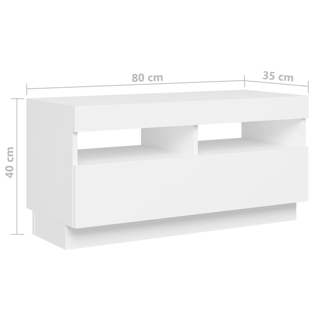 Mobile Porta TV con Luci LED Bianco 180x35x40 cm - homemem39