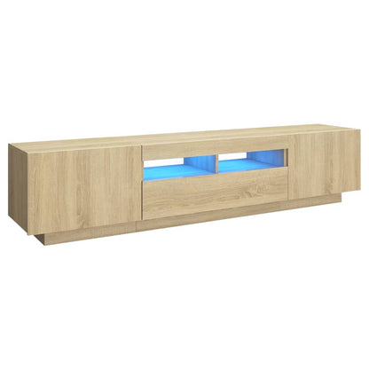 Mobile Porta TV con Luci LED Rovere Sonoma 180x35x40 cm - homemem39