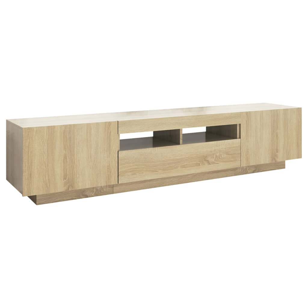 Mobile Porta TV con Luci LED Rovere Sonoma 180x35x40 cm - homemem39