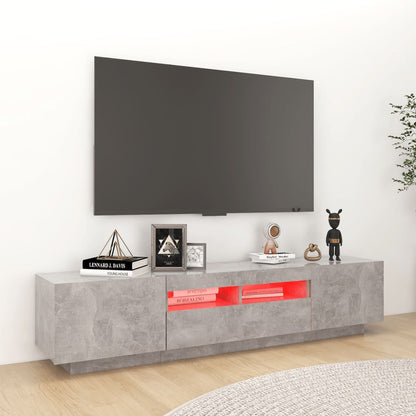 Mobile Porta TV con Luci LED Grigio Cemento 180x35x40 cm - homemem39